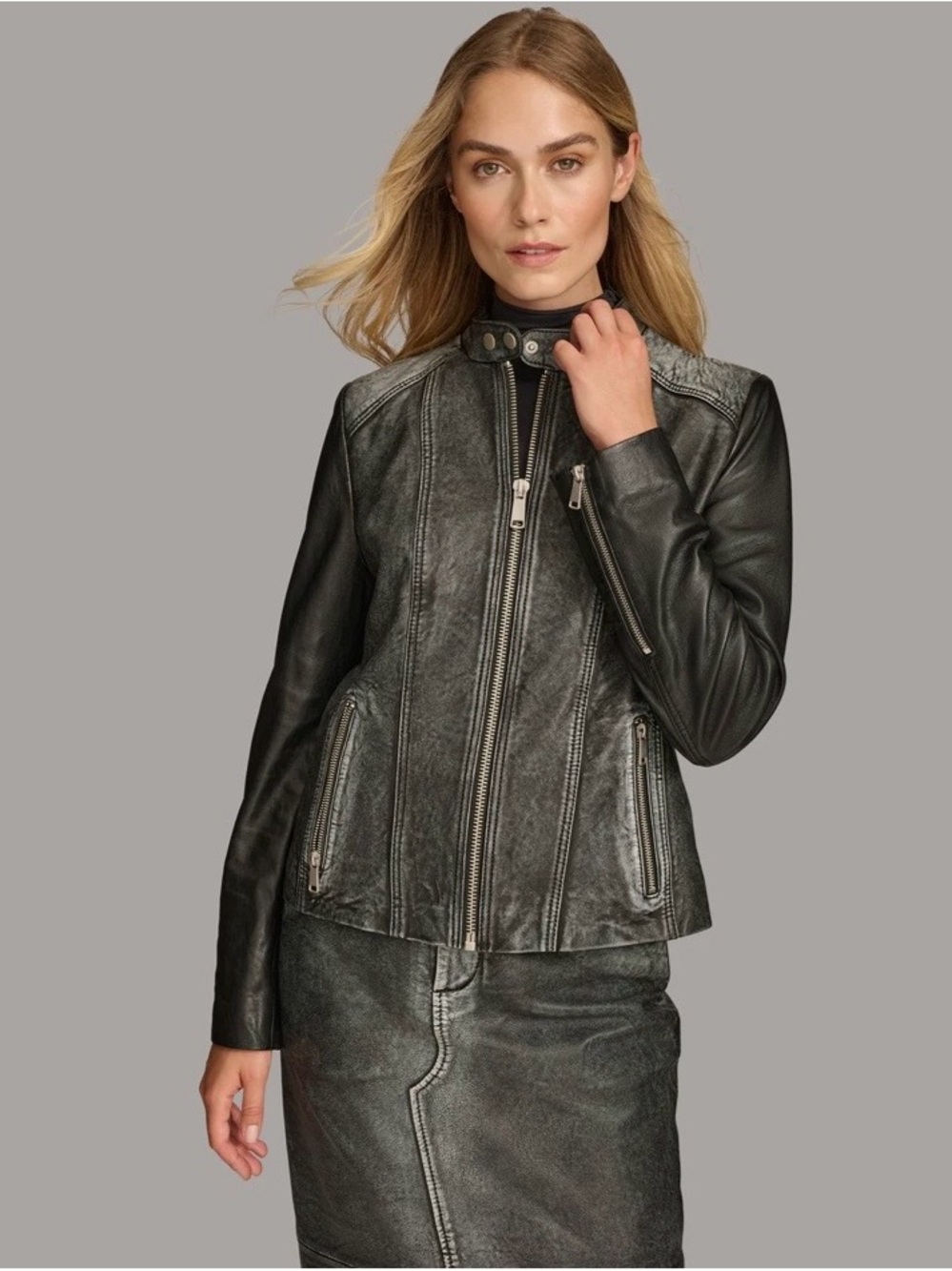 Black Leather Moto Jacket